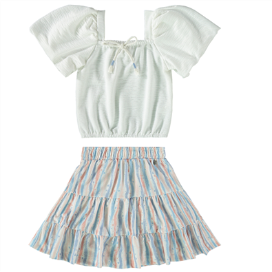 Conjunto Infantil Feminina Listrada