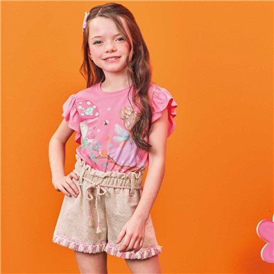 Conjunto Infantil Feminino Linho Vero