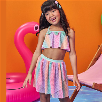 Conjunto Praia Infantil Feminino Sereia